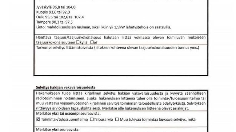 Love FM, toimilupahakemus