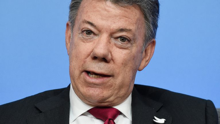 Kolumbian presidentti Juan Manuel Santos.