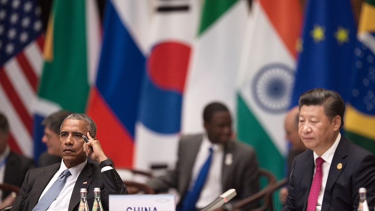 Brack Obama ja Xi Jinping G20-kokouksessa 4. syyskuuta.