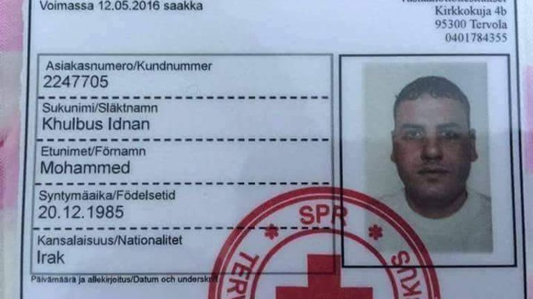 Mohammed Khulbusin vastaanottokeskuksen asiakaskortti.