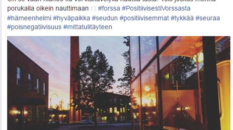 Kuvakaappaus Facebookin Positiivisesti Vorssasta -ryhmästä