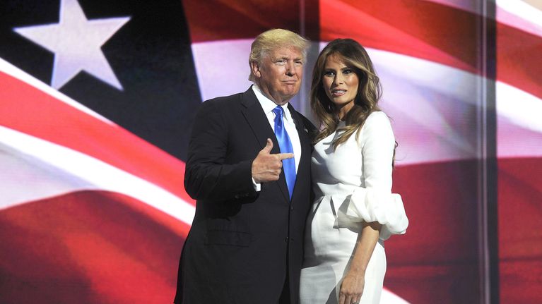 Donald Trump Melania Trump Republikaanien kokouksessa.