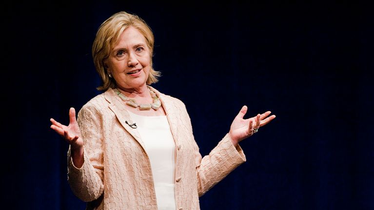Hillary Clinton puhumassa Austinissa, Texasissa, vuonna 2014.