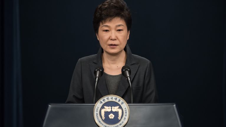 Etelä-Korean kiistelty presidentti Park Geun-hye