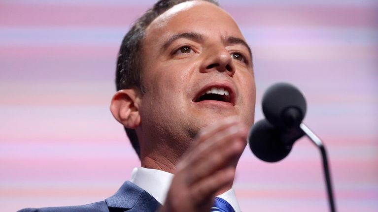 Republikaanien kansallisen komitean puheenjohtaja Reince Priebus puhuu Clevelandissa, Ohiossa 21. heinäkuuta 2016.