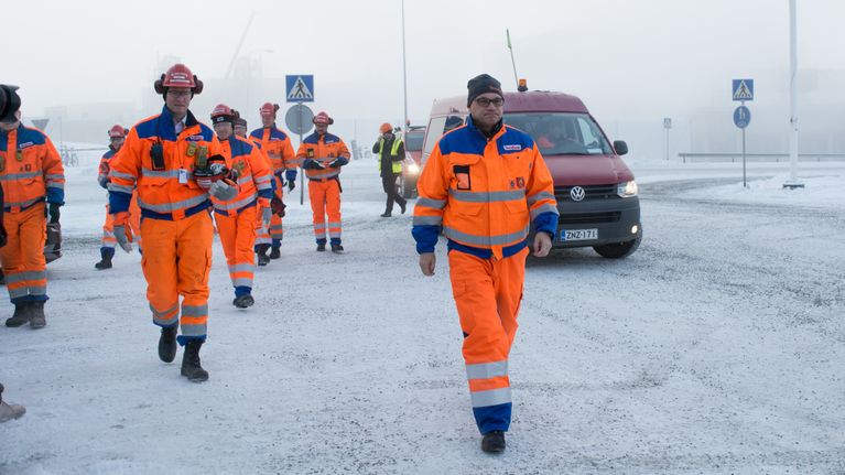 Pääministeri Juha Sipilä vieraili Terrafamen kaivoksella Sotkamossa 14.11.2016 