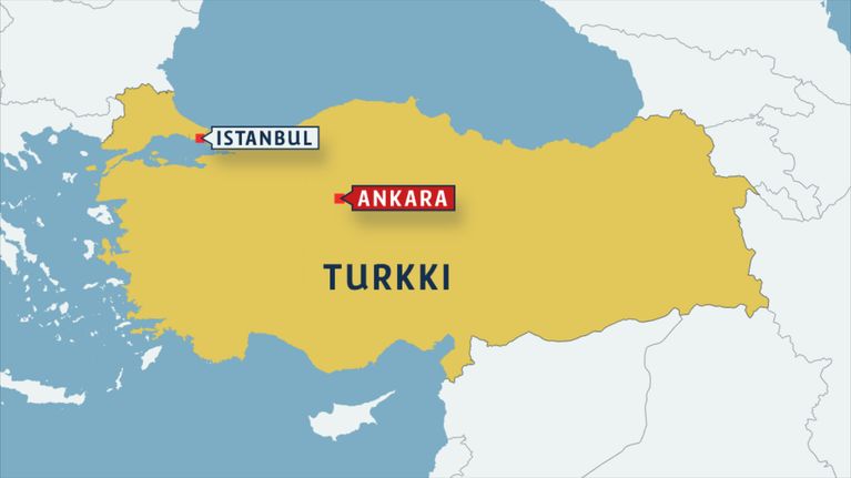 Kartta jossa ankara