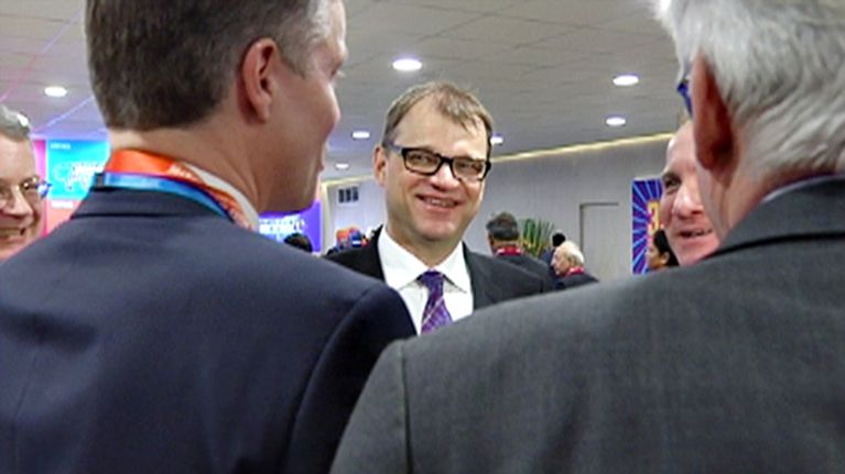 Juha Sipilä Intiassa helmikuussa 2016.
