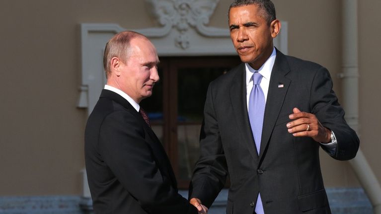 Venäjän presidentti Vladimir Putin ja Yhdysvaltain presidentti Barack Obama tapasivat Pietarissa 2013