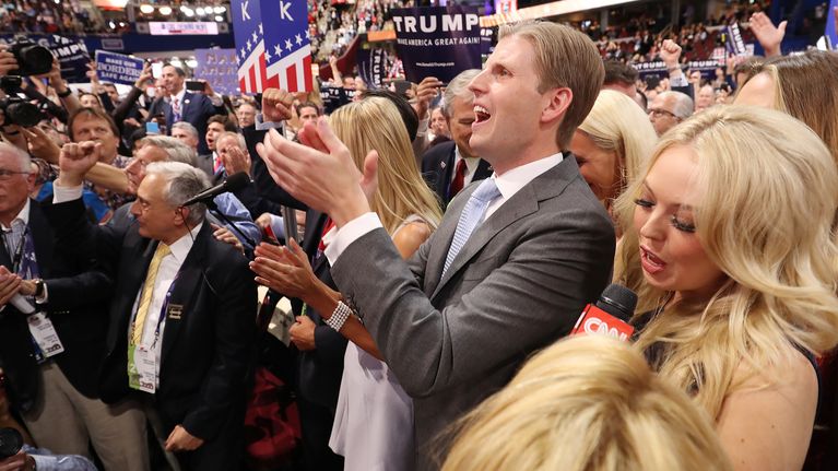 Eric Trump ja siskopuoli Tiffany Trump osallistuivat republikaanien puoluekokoukseen heinäkuussa 2016 Clevelandissa Ohiossa. 
