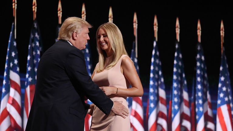 Ivanka Trump piti puheen isästään republikaanien puoluekokouksessa Ohiossa heinäkuussa.