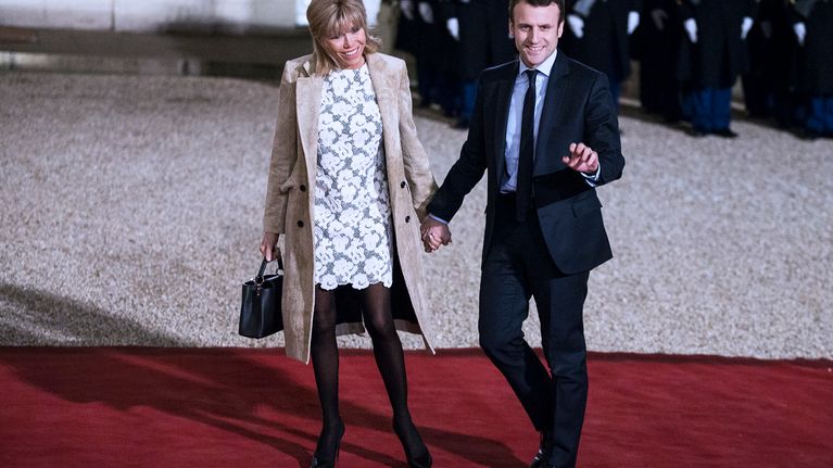 Emmanuel Macron ja Brigitte Trogneux.