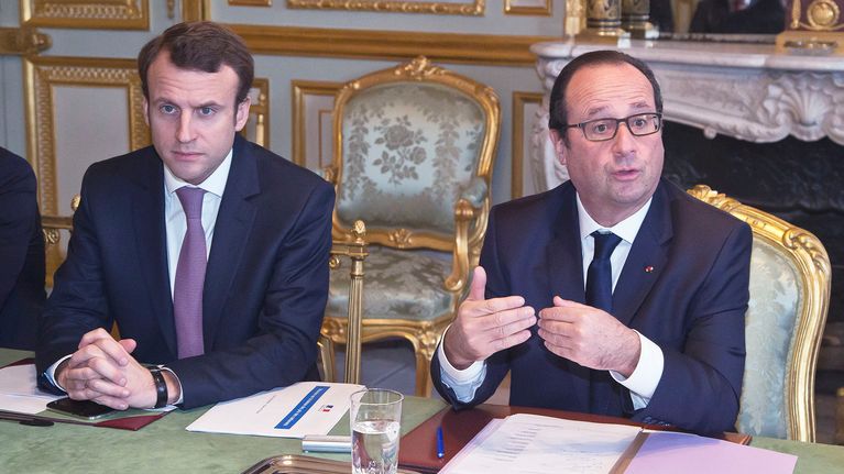  Francois Hollande ja Emmanuel Macron.