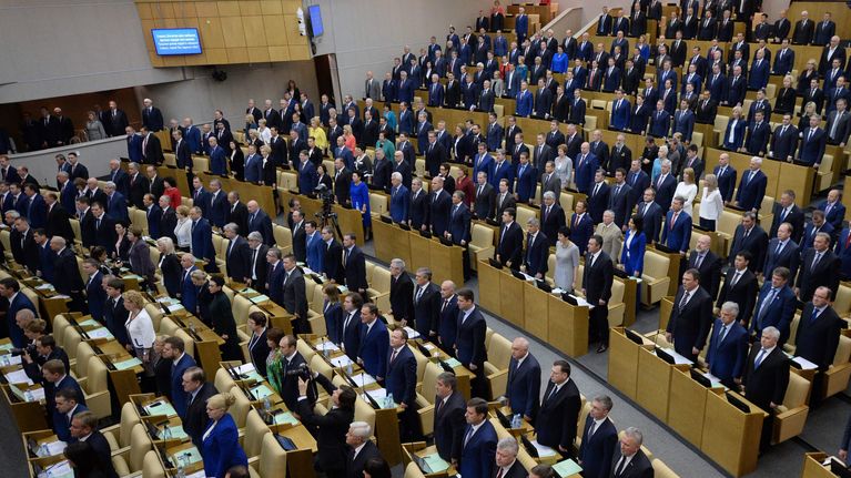 Venäjän uusi duuma lokakuussa 2016. 