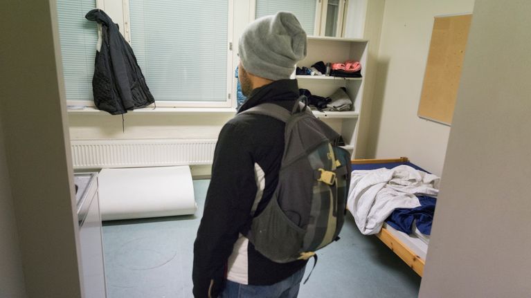 Faris Abdulhadin huone hätämajoitustilassa.