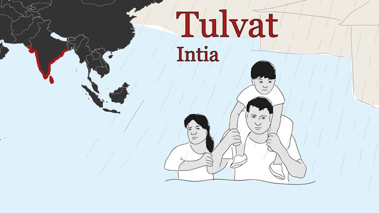 Ilmastopakolaiset tulvat Intia