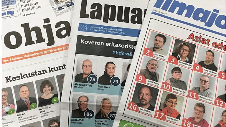 Paikallislehtien etusivu varataan parhaimmillaan jo pari vuotta ennen kuntavaaleja.