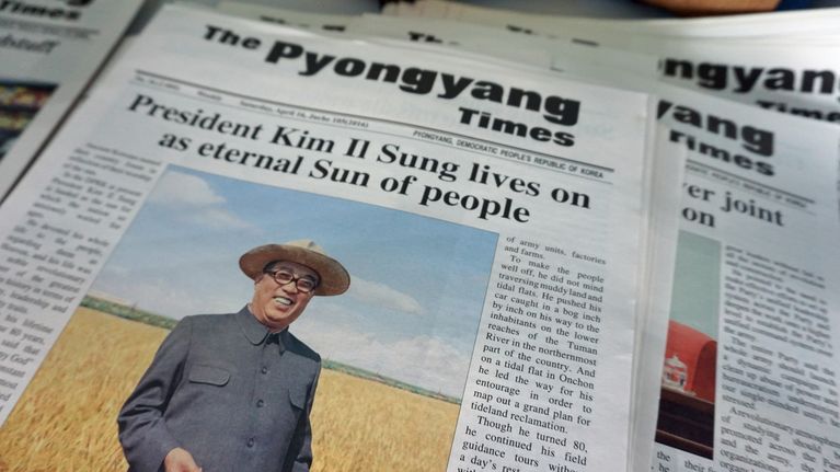 Pjongjang Times -lehden etusivu.