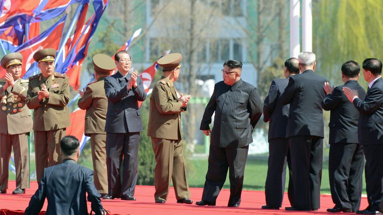 Pohjois-Korean johtaja Kim Jong-un osallistui pilvenpiirtäjärykelmän avajaisjuhlaan Pjongjanissa. 