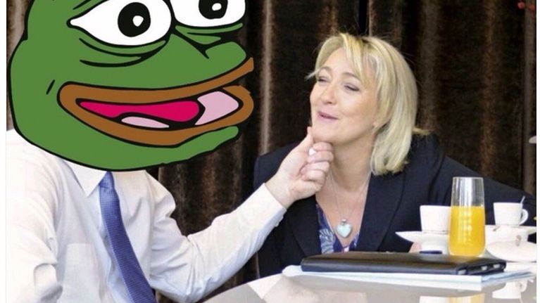 Vihreästä sammakosta on tullut myös ranskalaisen äärioikeiston symboli. Presidenttiehdokas Le Penistä ja Pepe the Frogista levitetään innokkaasti nettimeemejä. 