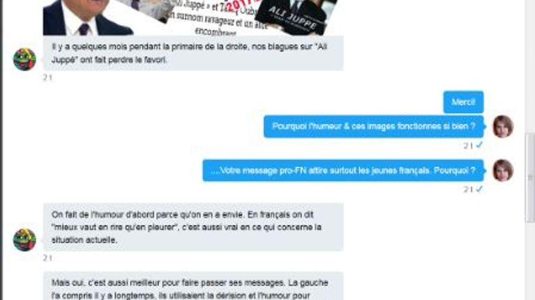 Yle haastatteli Twitterin välityksellä Ranskan äärioikeiston nettipropagandaa levittävä Chepamec-nimimerkkiä.