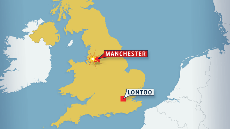 Kartta jossa Manchester
