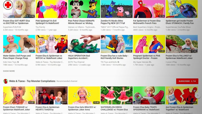 Youtube hakutulos.