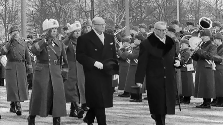 Urho Kekkonen presidentinvala eduskunnassa.