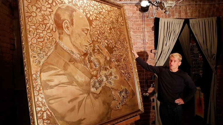 putin-taulu ja taiteilija