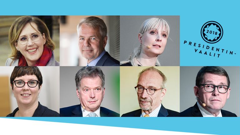 Tuula Haatainen, Pekka Haavisto, Laura Huhtasaari, Merja Kyllönen, Sauli Niinistö, Nils Torvalds ja Matti Vanhanen.