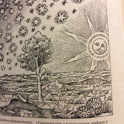 Keskiaikainen fantastinen käsitys maailmanjärjestyksestä. Oletettu tekijä: Camille Flammarion.