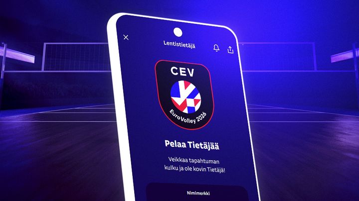 Skärmdump av Volleybollvetarens grafiska utseende. (Jaakko Torvi / Yle)